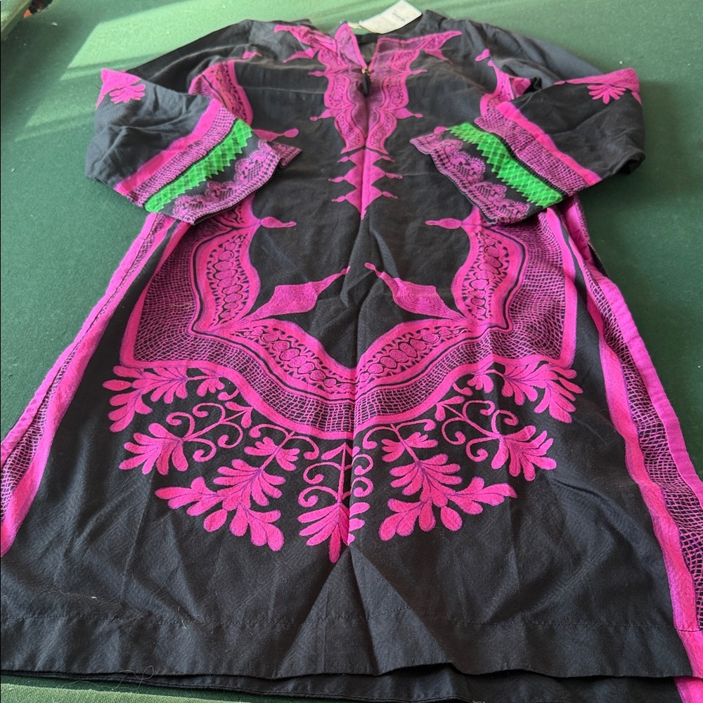 Black and Pink Embroidered Women's Camisole.  CAJA  #. 1